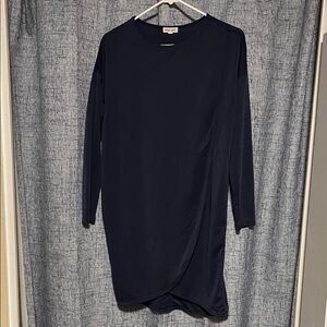 Silence + Noise Midnight Blue Long Sleeve Dress